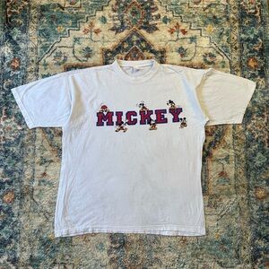 Vintage Disney Mickey Mouse Spellout T-shirt Size XL
